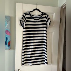 STYLE & CO. | navy and white striped dress